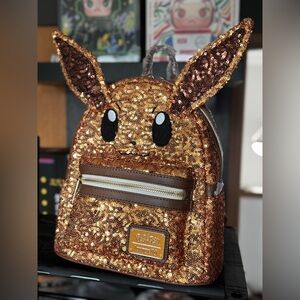 Loungefly Pokémon Exclusive Eevee Sequin Cosplay Mini Backpack Bag New